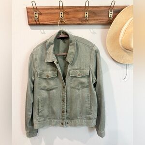 Jane & Delancey Olive Green Women's Mineral Washed Jacket size Medium